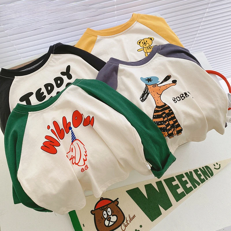 

Spring Autumn Baby Kids Bottoming Shirts Long Sleeve T-shirt Boys Inner Wear Boys T-Shirts Baby Clothing 1-7 Years