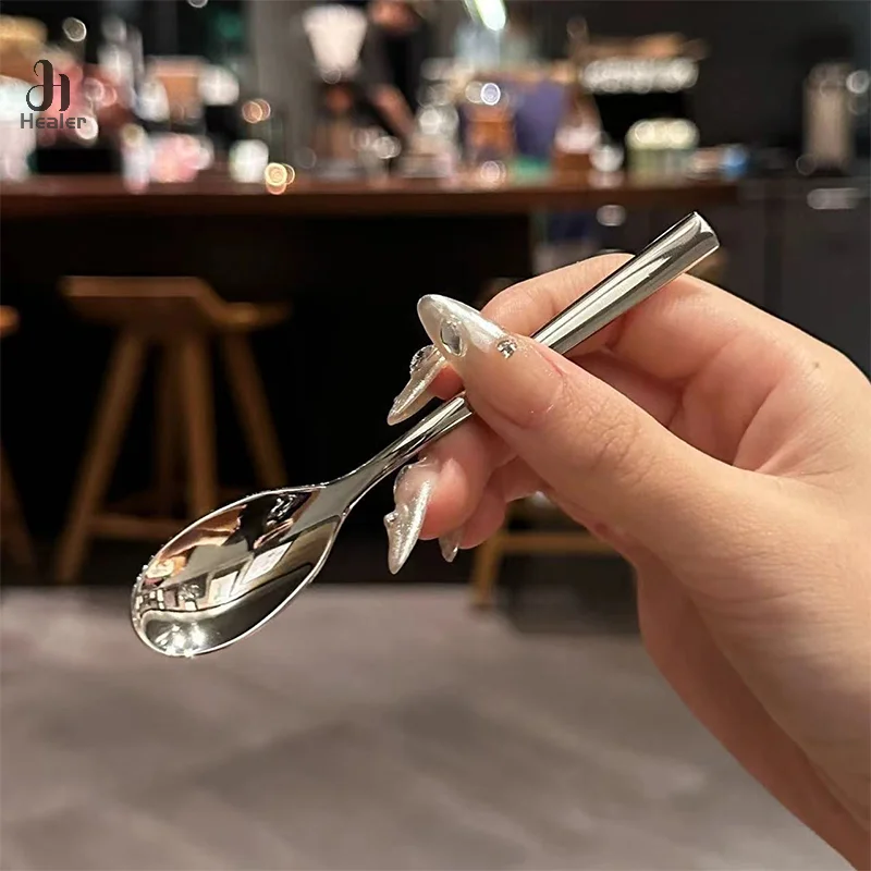 Маленькая круглая ложка из нержавеющей стали блендер для кофе бытовая приправ