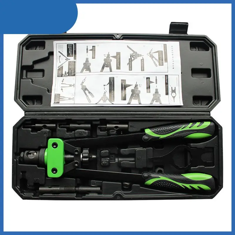 

13 Inch Rivet Nut Gun Kit Riveting Tool Heavy Duty Mini Hand Riveter Blind Rivet Gun Tool Gutter Repair Tool Set M3 M4 Fastener