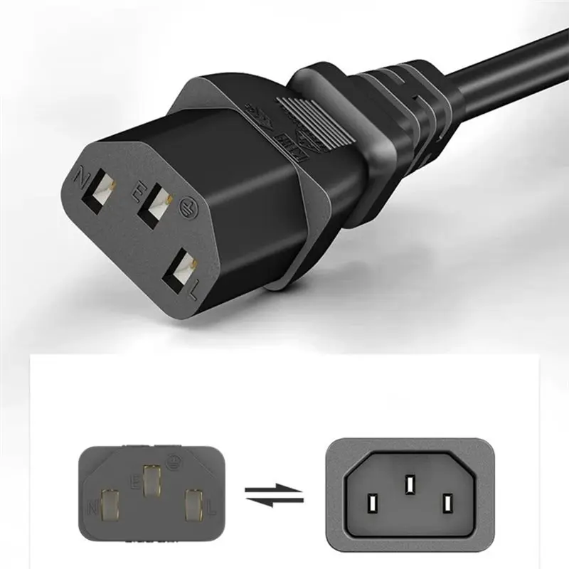 Фото Кабель питания EU Plug C13, 1,5 м, удлинитель для ПК, монитора, принтера, Sony PS4, проектора, кабель питания для блока питания №3