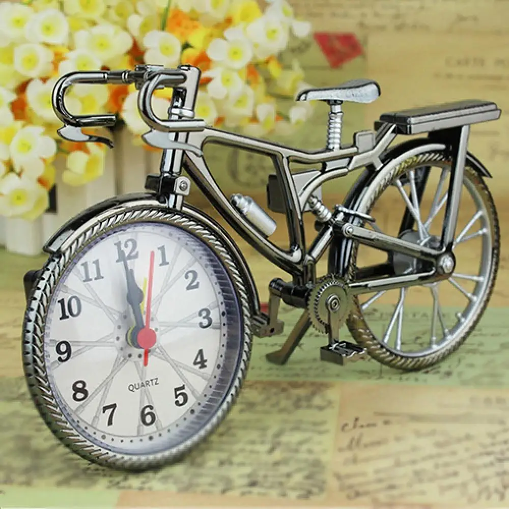 

Vintage Arabic Numeral Retro Bicycle Pattern Creative Alarm Clock Home Decor
