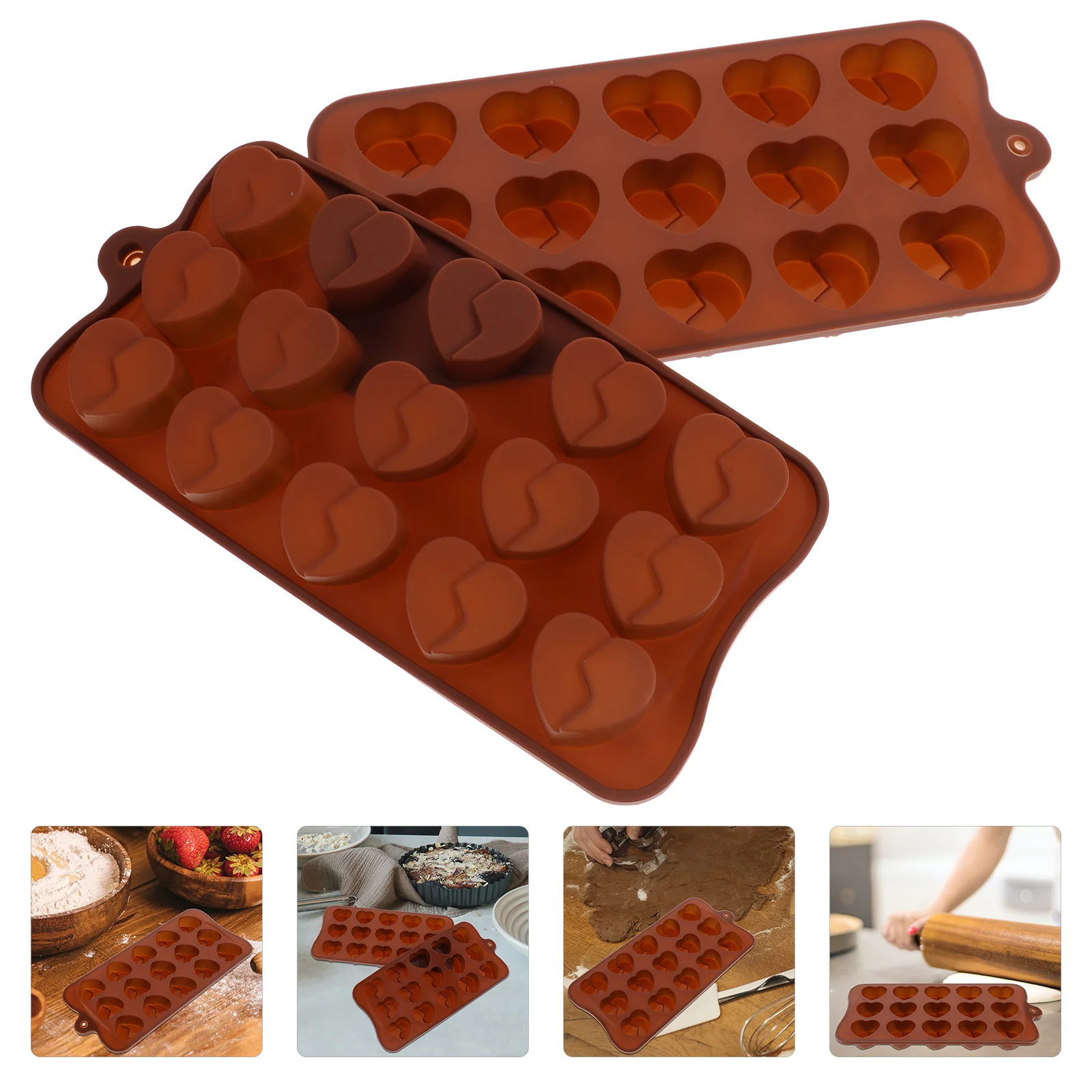 

2 Pcs Fudge Mousse Mold Molde Para Chocolate Candy Silica Gel Cake Stencils