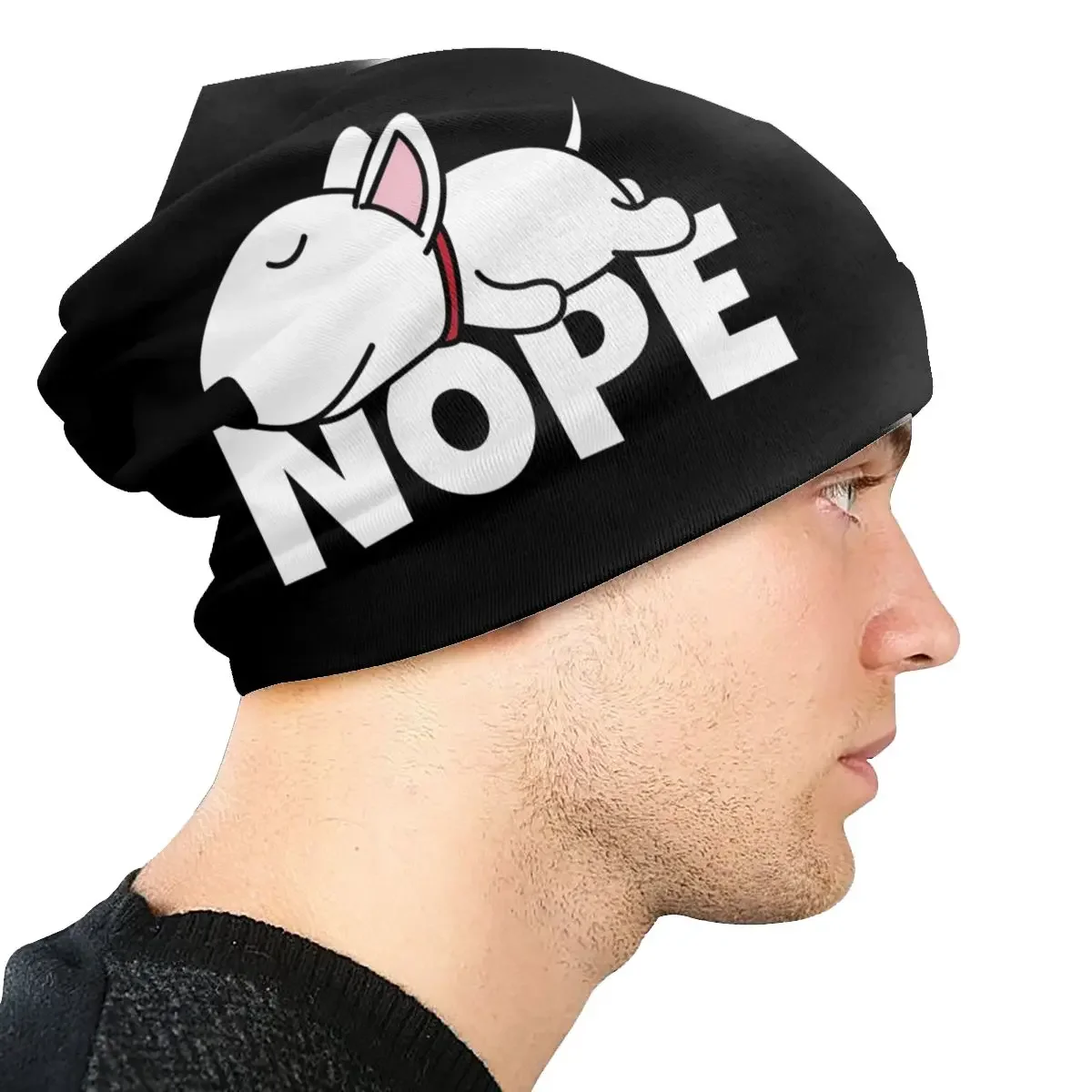 Изготовленная на заказ шапка-бини для собак Nope Bull Terrier вязаная шапка мужчин и