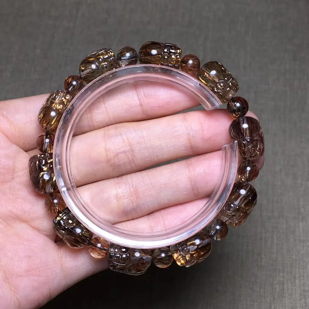 

9 мм натуральный черный золотистый браслет Super Seven Melody, ювелирные изделия для женщин и мужчин, подарок на удачу, хрустальные бусины PiXiu/PiYao, каменные нити AAAAA