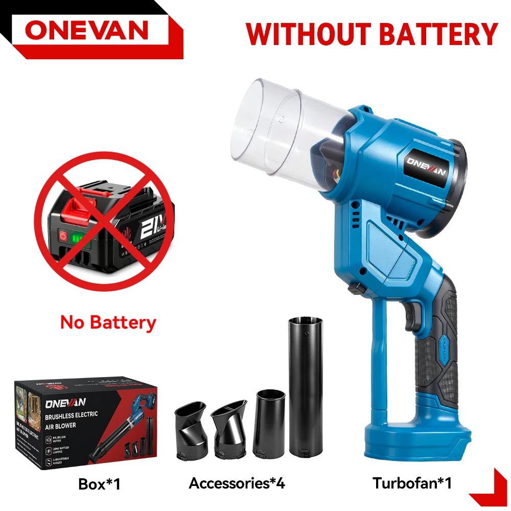 

ONEVAN Бесщеточный электровоздуходувка 300 м/с для аккумулятора Makita
