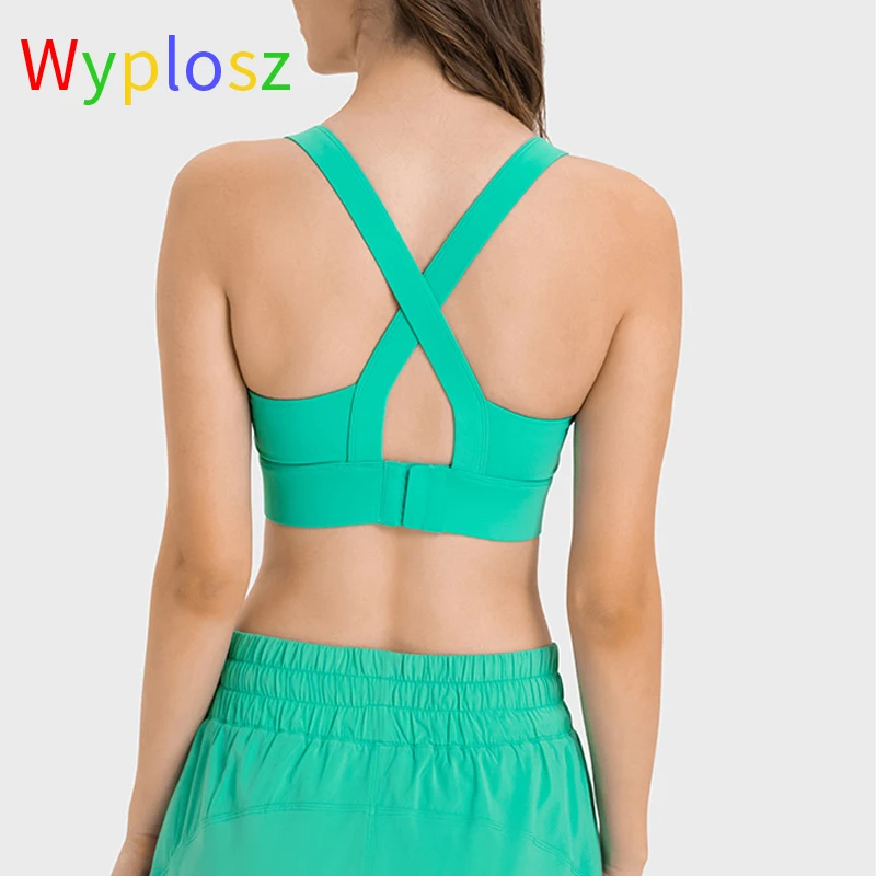 Wyplosz Sports Bras Women Fitness Workout Comfortable Shockproof Top Vest Nude High Strength Beauty Push Gym Wide Shoulder Belt