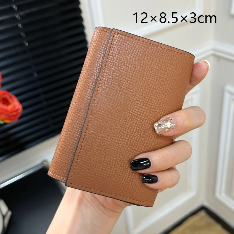 

Women's Classic Fashion Flap Buckle Solid Color Card Bag Portable And Minimal Zero Wallet With Chain For One Shoulder Crossbody