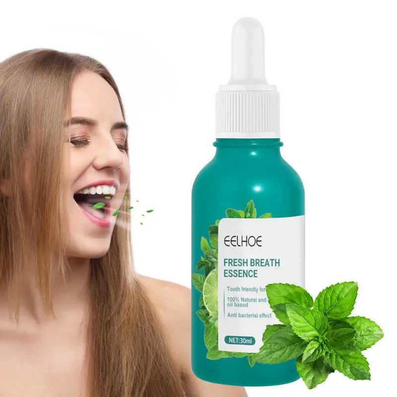 

Bad Mouth Smell Removing Drops Gentle Mint Mouth Drop 30mL Cool Mint Oral Care Essence To Get Rid Of Bad Breath Fight Bad Breath