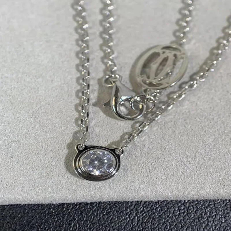 Elegant and Fashionable Single Zircon Pendant Necklace Original Exquisite Women's Wedding Festival Party Jewelry Gift