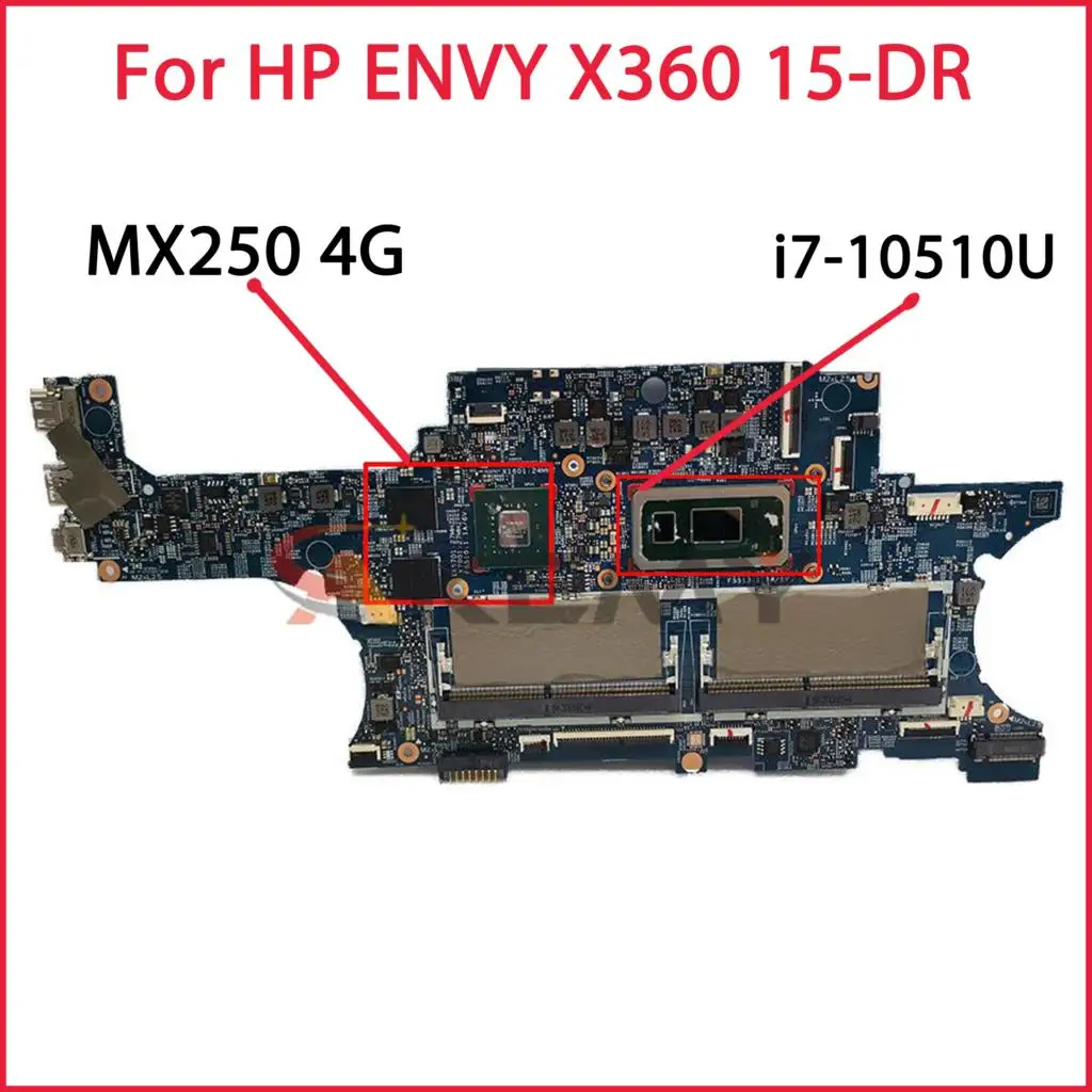 

18748-1 L63885-601 For HP ENVY X360 15-DR 15T-DR laptop motherboard L63885-001 448.0GB13.0011 with i7-10510U CPU MX250-4G
