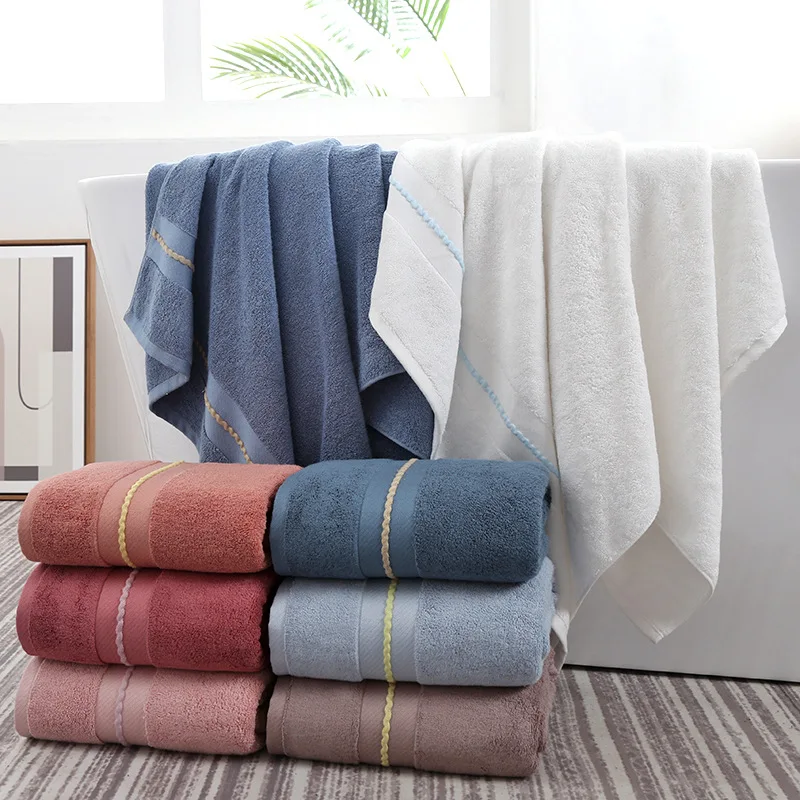 

140*70cm Bamboo Fiber Bath Towel Thickened 500g Lint Free Cotton Easy To Use Soft Absorbent Gift