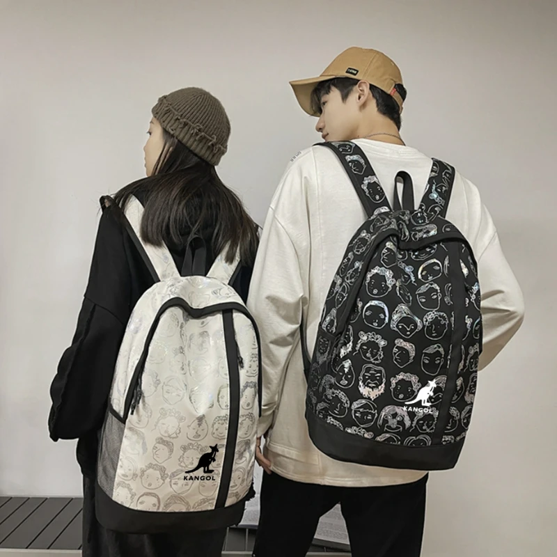 

Kangol Kangaroo Male Women's Backpack Fashion Trendy Outdoor Travel Backpack Computer Storage College Style Schoolbag