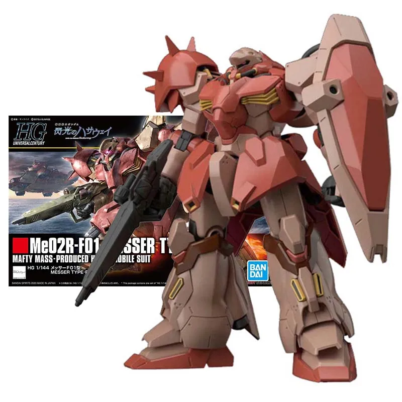 

Bandai Original Gundam Model Kit Anime Figures HG Me02R-F01 Messer Type-F01 Mobile Suit Gunpla Action Figure Toys For Boys Gift