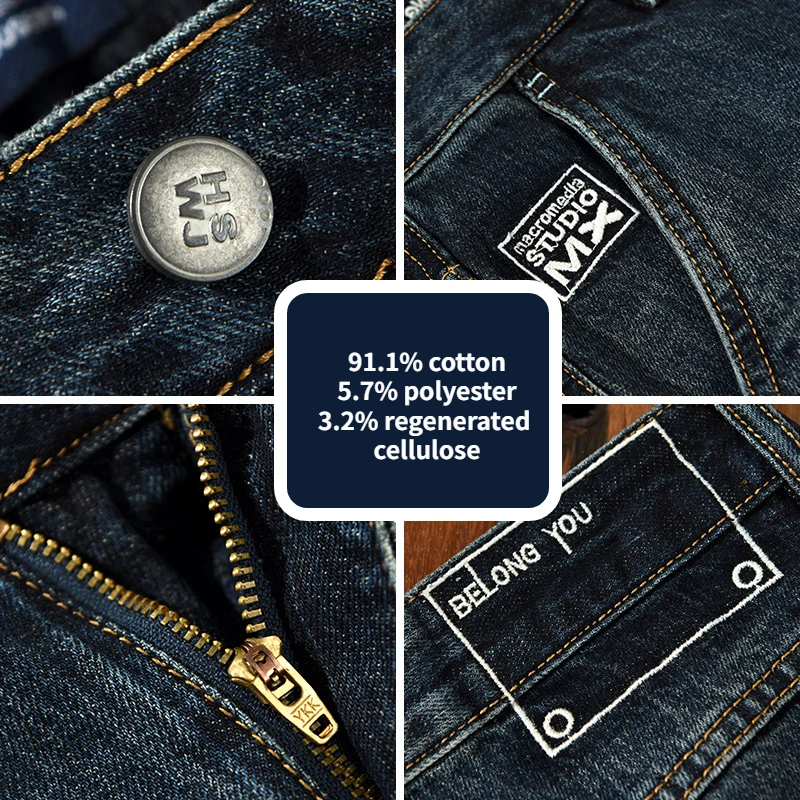 2023 Spring Summer New Casual Jeans for Men Clothing Washed Soft Cotton Streetwear Loose Oversize Men Trousers  A1008