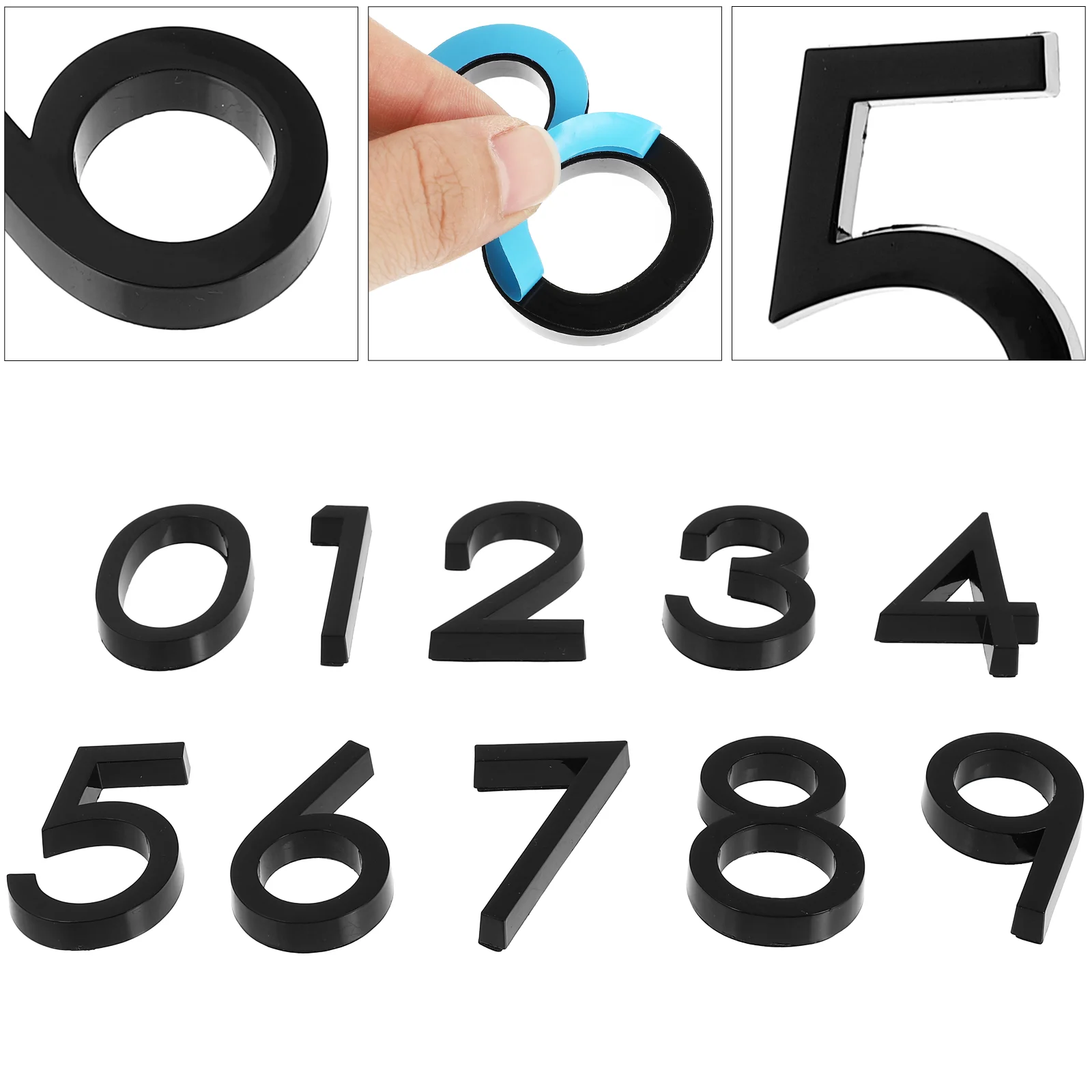 

Number House Door Numbers Address Resin 3D Mailbox Sign Sticker Stickers Black Floating Room Plaque Gate Metal Outdoorstick Home