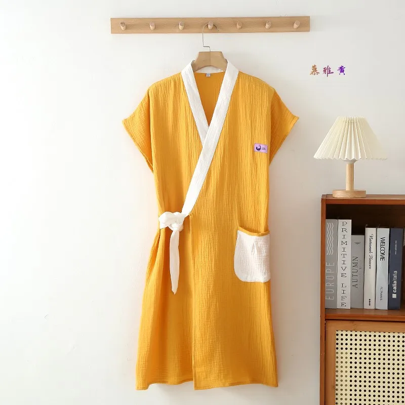 Халат большого размера из чистого хлопка для женщин новый весенне-летний халат