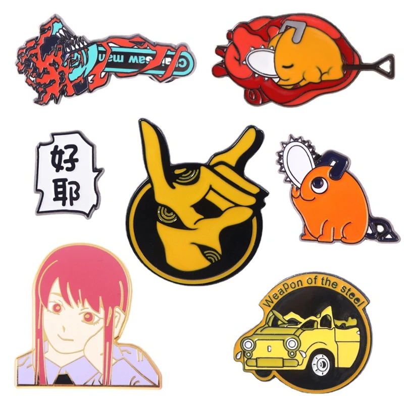 

Chainsaw Man Anime Pins Pochita Makima Metal Badge Pin Badge Fans Souvenir Collection Brooch Pins Accessories Props Gifts