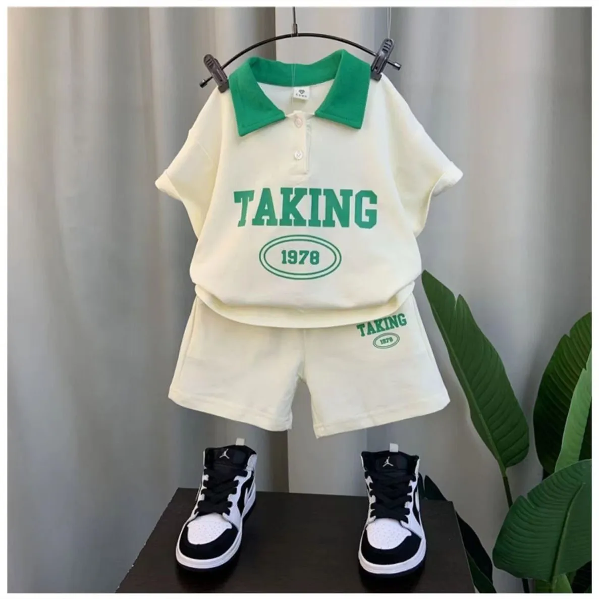 Summer Children's Short Sleeve Suit New Boys Cool Handsome Polo Shirt Shorts Set Children's Casual Sports 2PCS Set 2 4 6 10 12