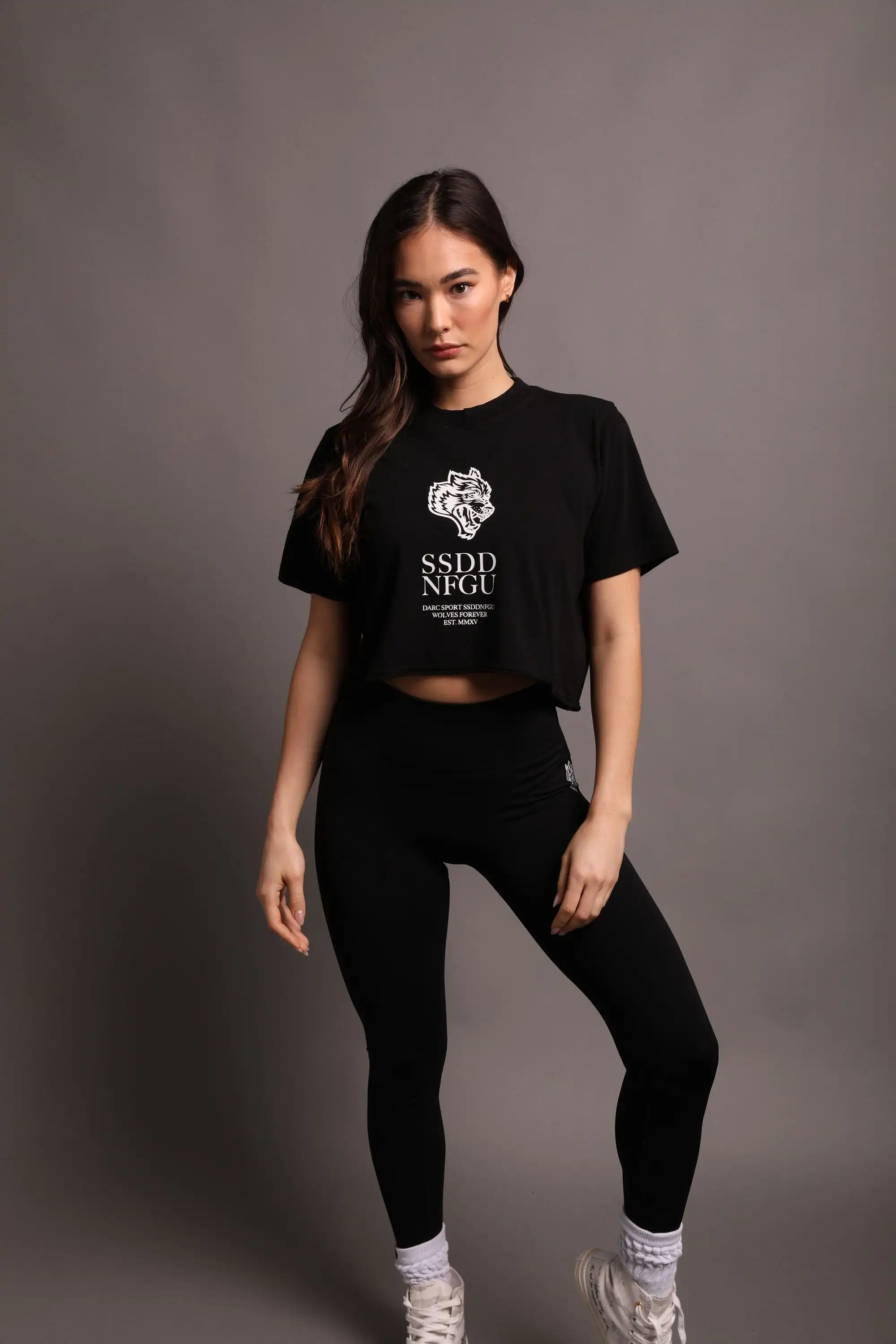 Darc Women Shirt Sports Crop Casual Black Tops She T-Shirt Fitness Cropped Pure Cotton Femme Running Gym Streetwear Loose Tee