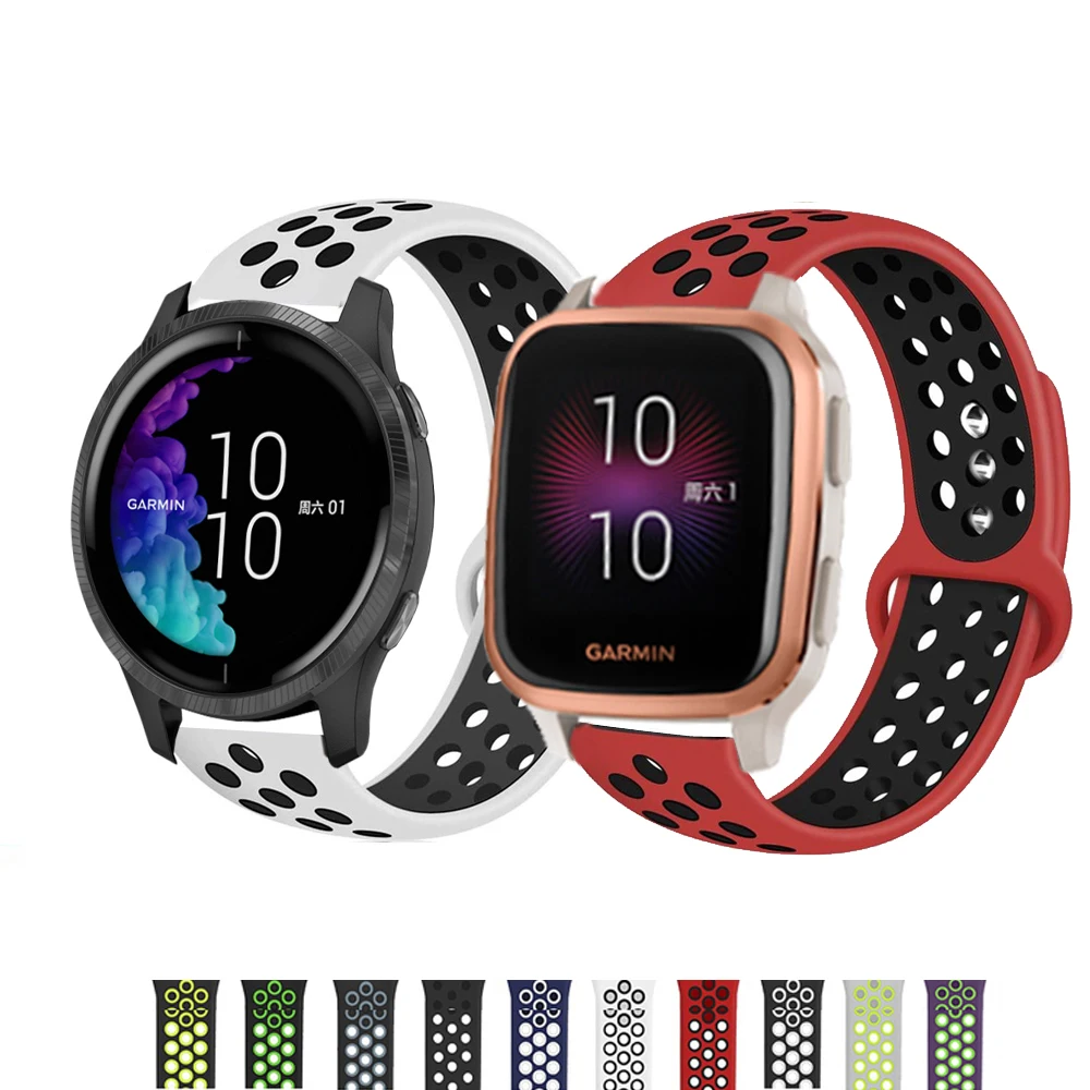 

Ремешок силиконовый для спортивных часов 20 мм для Garmin CAME Sq 2 /venu2 plus forerunner 245 245M 645 645M Vivoactive 3 Music element