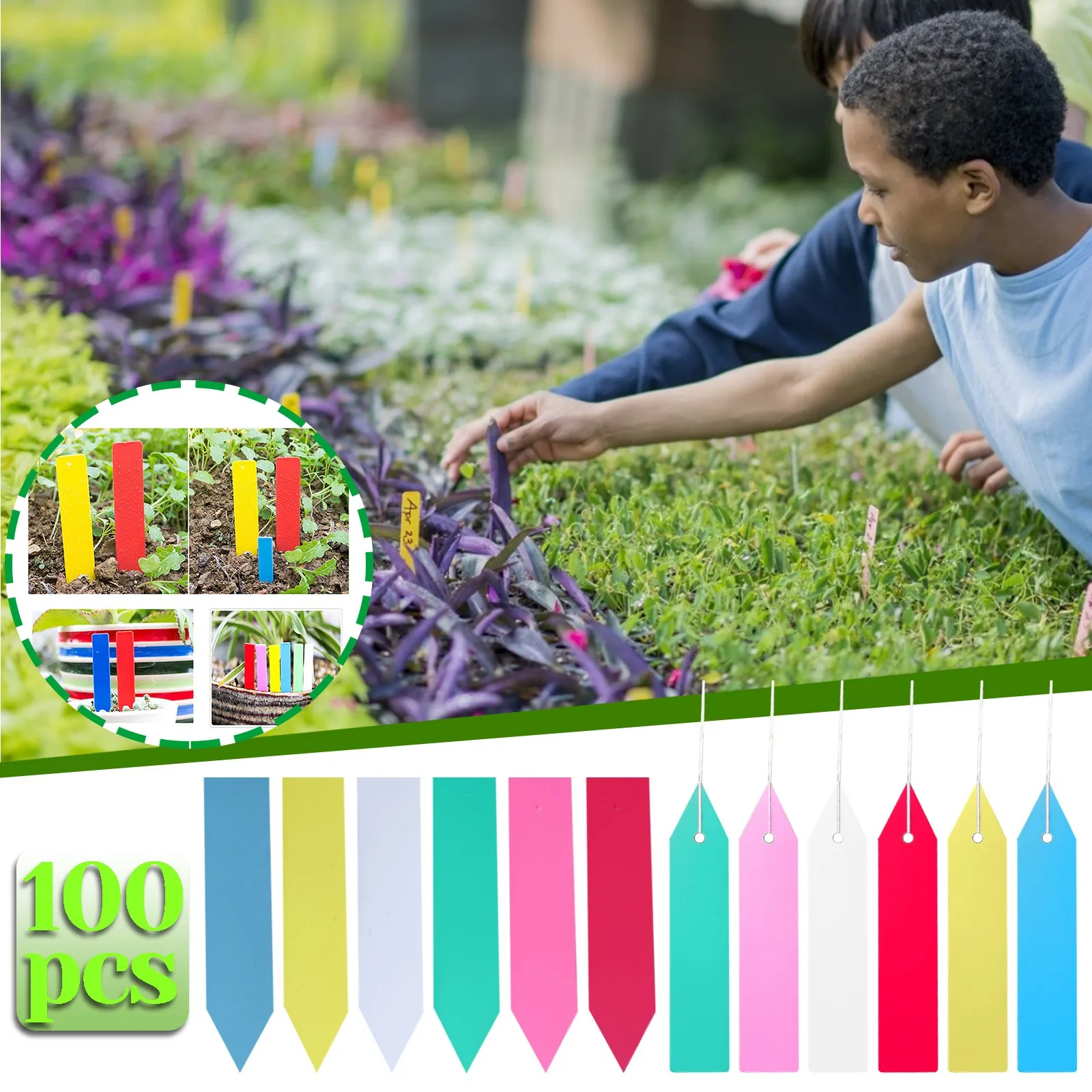 100 шт. пластиковые подвески для цветочных Горшков бирки растений ярлыки шт