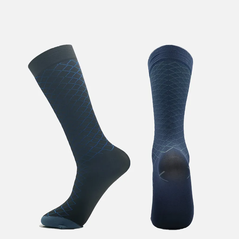 

New diamond pattern breathable men's socks nylon middle-aged and elderly summer business socks
