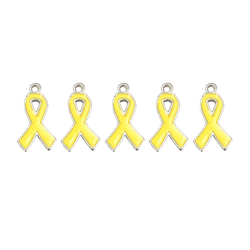 

50pcs Elegant Metal Ribbon Women's Earrings Alloy Charms Jewelry Making Accessories for Women Lady Girls (Yellow)