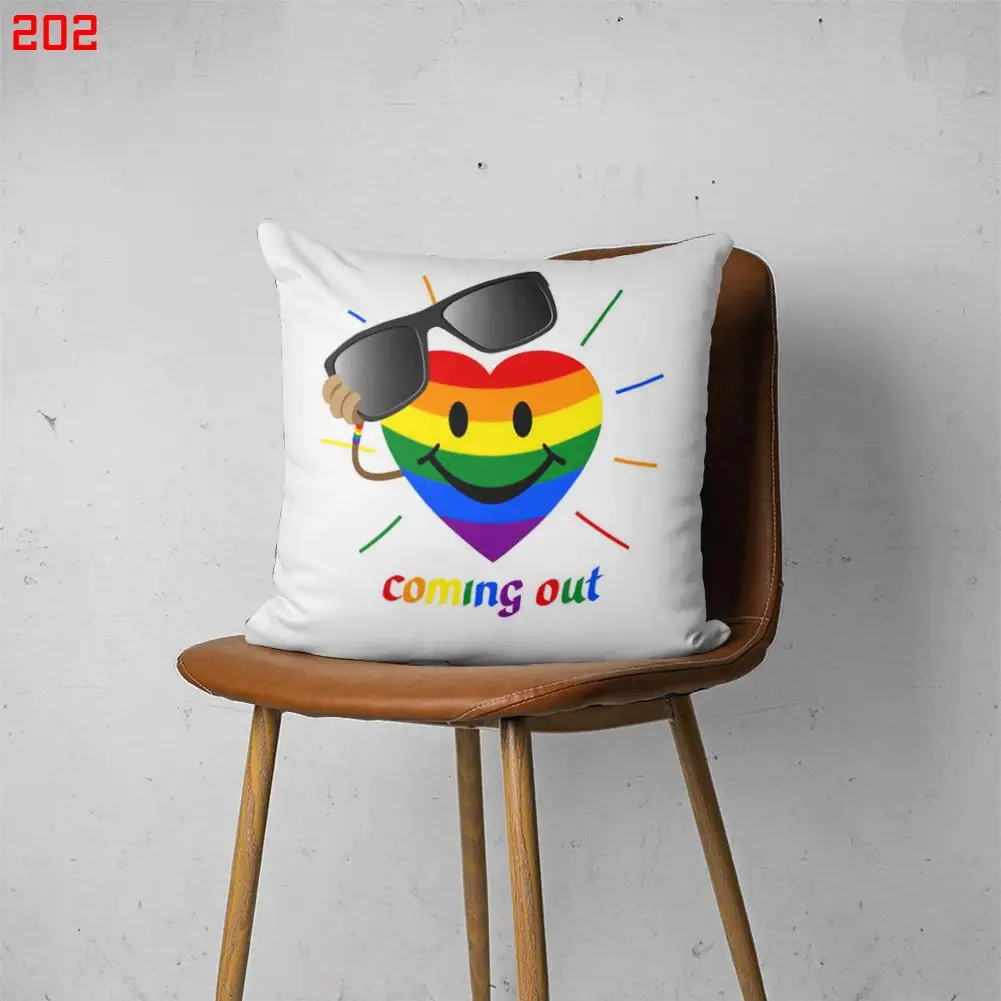 

PRIDE MONTH 00202 Customizable Bedroom Bed Sofa Hotel Car Lumbar Pillow Fashion Decorative Cover