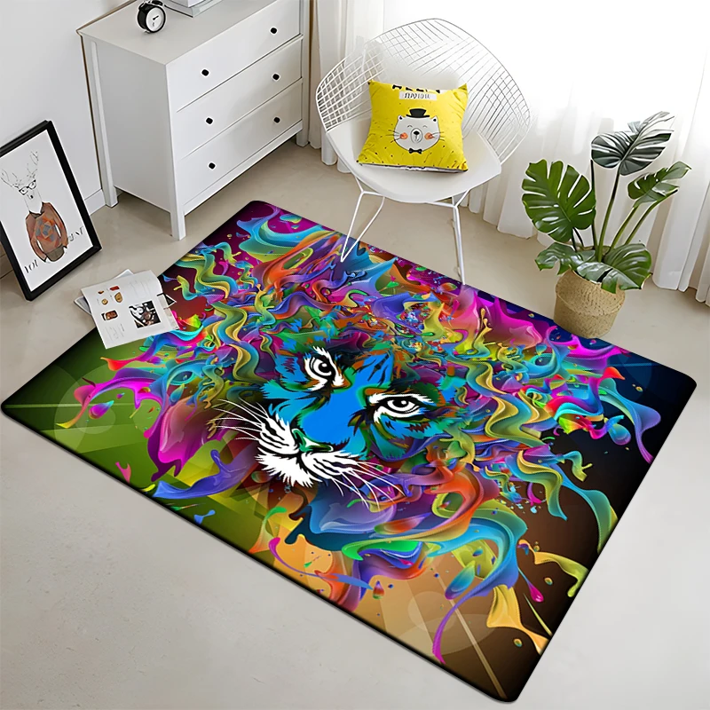 

3D printing Tiger Printed Carpet for Living Room Rugs Camping stranger things Picnic Mats Anti-Slip E-sports Rug Yoga Mat gift