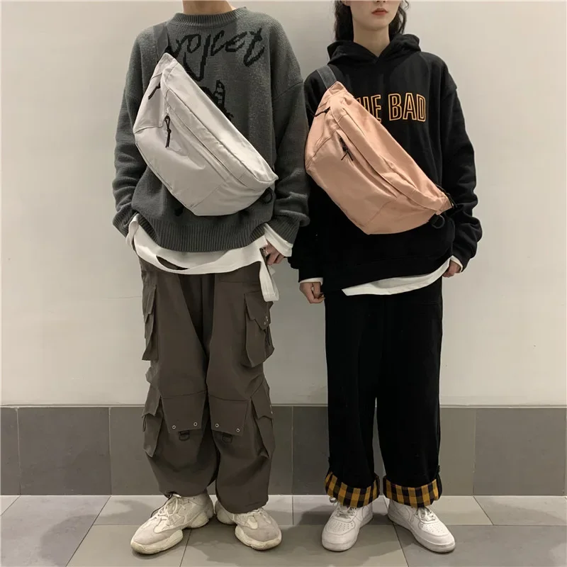 Модная мужская сумка через плечо большой вместимости поясная из материала Canva на