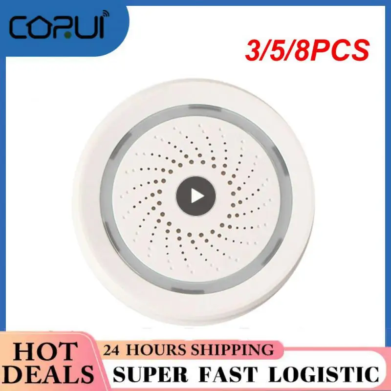 

3/5/8PCS Usb Sound And Light Alarm Remote Control Temperature And Humidity Sensor Mobile App Control 120db Wifi Sensor