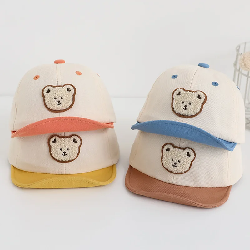 

Korean Style Baby Cute Bear sun protector Hat Summer Soft Kids Outdoor Baseball Cap for Boy Girls Newborn Photography Props