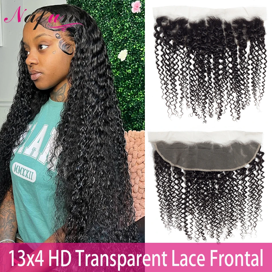 

4x4 5x5 13x4 Invisible HD Lace Frontal Kinky Curly Brazilian Human Hair Transparent Lace Closure Pre Plucked With Baby Hair