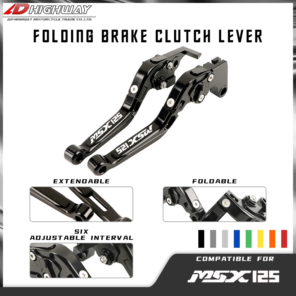 

For HONDA MSX125 MSX 125 GROM 2014-2019 Motorcycle Clutch Brake Lever Adjustable Extendable CNC Aluminum Levers Handle Bar Lever