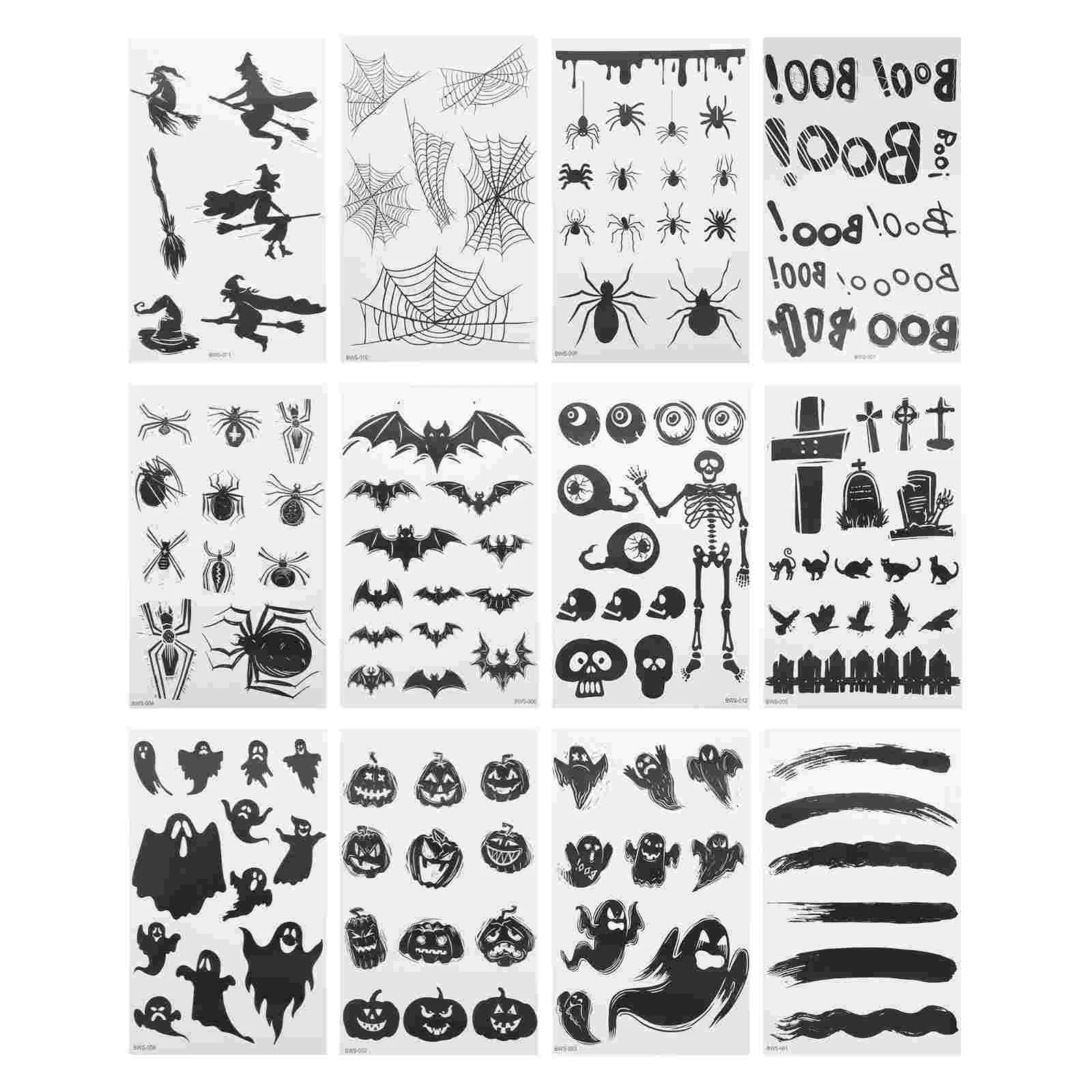 

Fake Stickers Stickerhalloween Temporarybatblacktatoos Spider Pumpkin Ghostbody Small Sleevekids Men