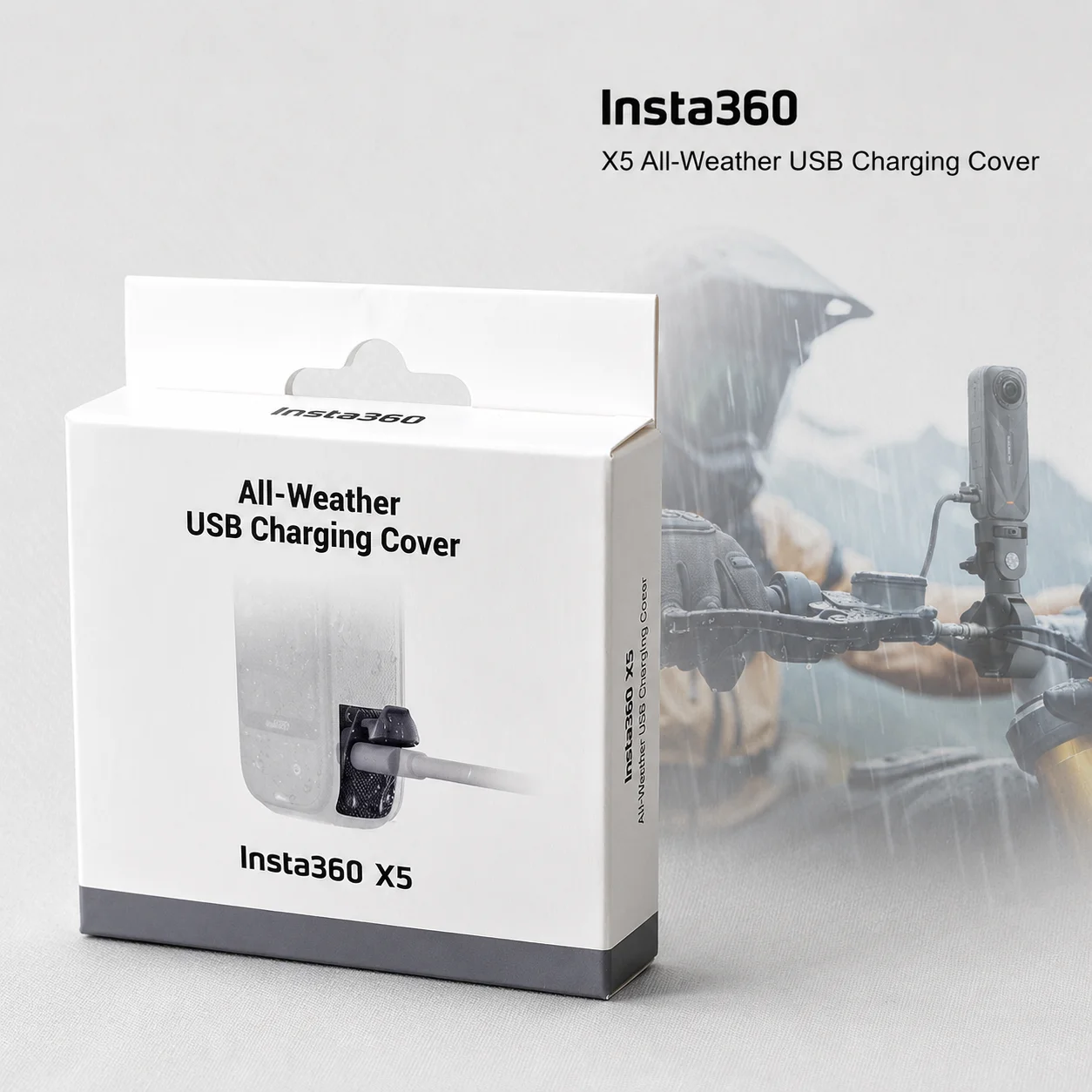 Фото Водонепроницаемая крышка USB-порта для зарядки мотоцикла (IPX4) для Insta360 X5, обеспечивающая зарядку в любых погодных условиях во время записи, аксессуар для камеры. №2