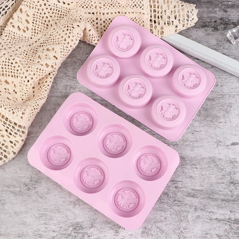 Силиконовые формы с 6 отверстиями круглые пчелы самодельные Ароматические мыла