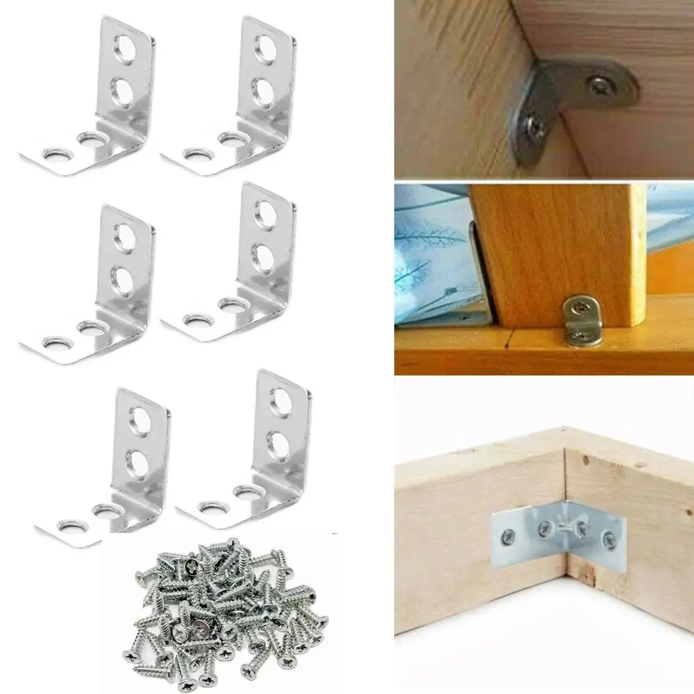 

30pcs Stainless Steel Corner Braces 90 Degree L Corner Brackets Joint Shelf Angle Braces for Cabinets Furniture