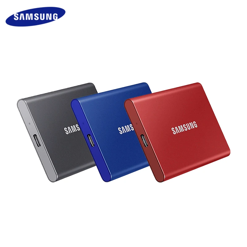 

Оригинальный Samsung USB 3,2 Gen 2 Type-C T7 портативный SSD 500 ГБ 2 ТБ 1 ТБ высокоскоростной портативный интерфейс твердотельный накопитель для ПК