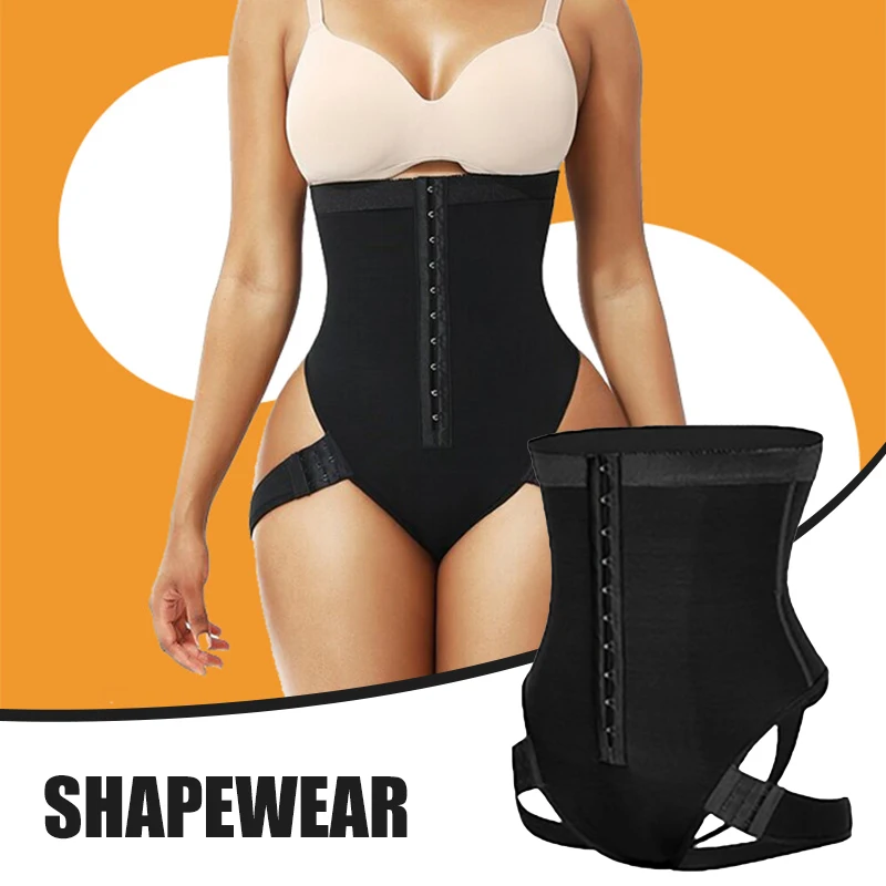 

2022 Cuff Tummy Trainer Female Exceptional Shapewear 2-IN-1 High Waist Hip Lifting Pants Black TY66