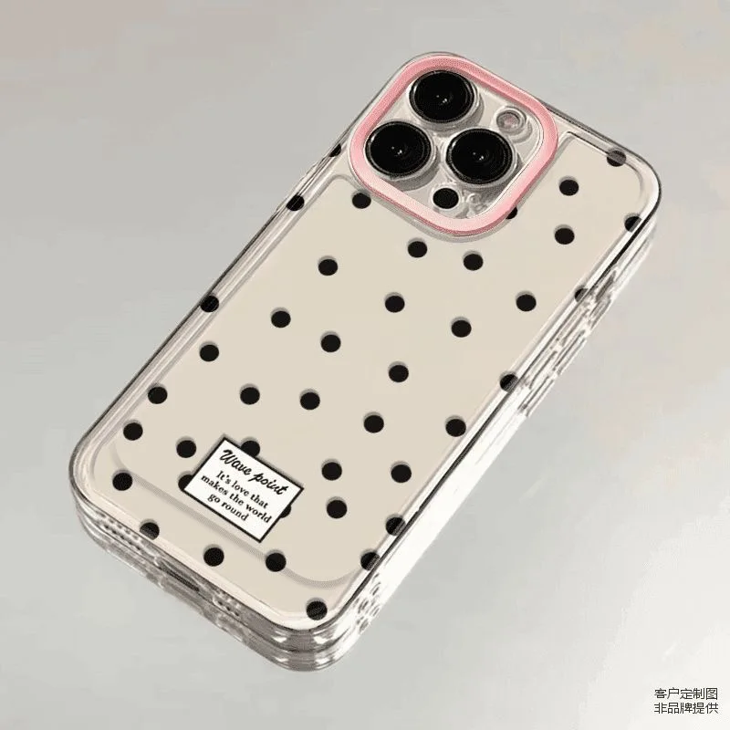 Черный фон в горошек для Oppo F11 Find X5 Reno 6 7 7Z 8 8T 10 11 12 Realme 9 C30 C53 C63 Pro Plus