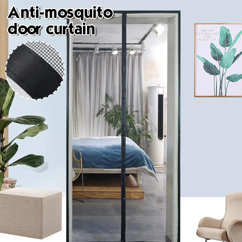 

Магнитная сетчатая дверь с полной рамой, Раздвижная стеклянная дверь, размер двери 85*205 см, прочная, легкая, для дома, офиса, дома