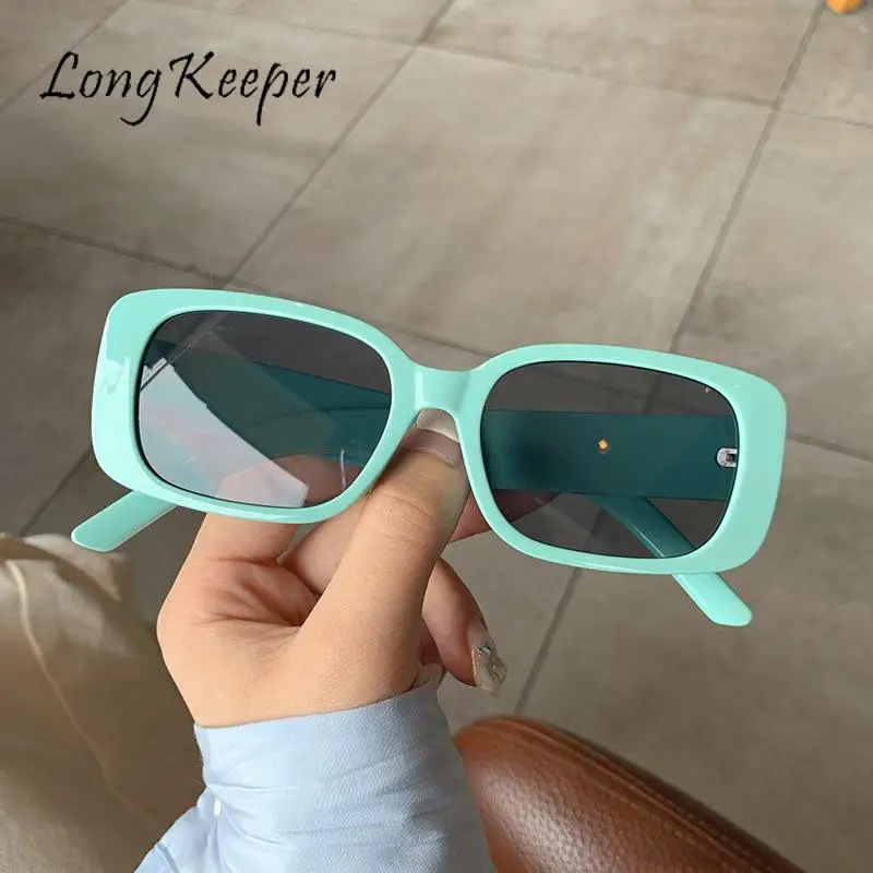 

LongKeeper Rectangle Sun Glasses Women Brand Designer Small Frame Sun Glasses Vintage Ladies Classic Square Sexy Oculos De Sol