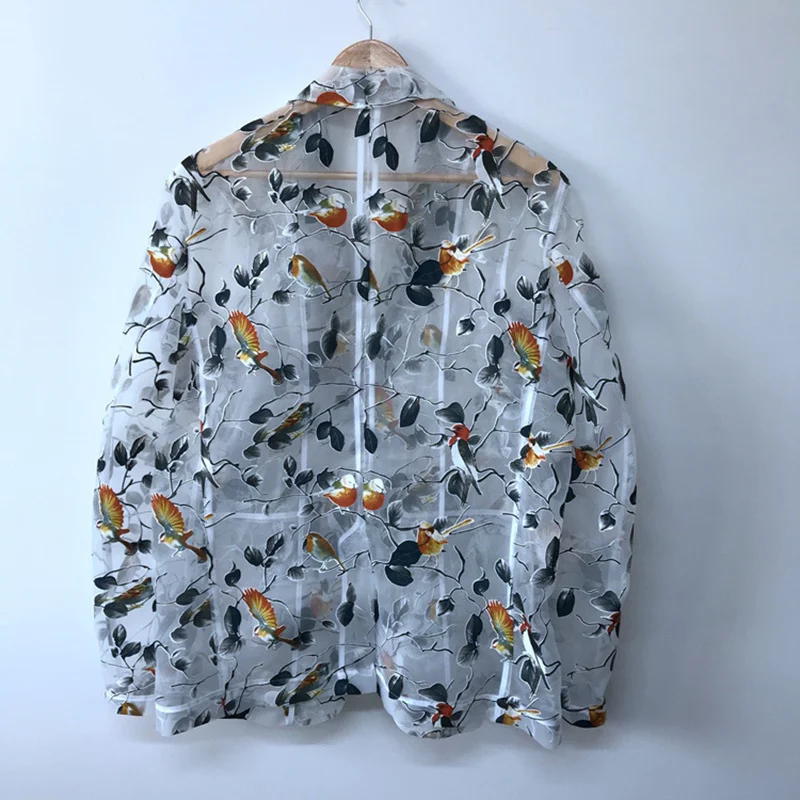 Прозрачная нишевая рубашка PFHQ из органзы оригинальные мужские рубашки с длинным