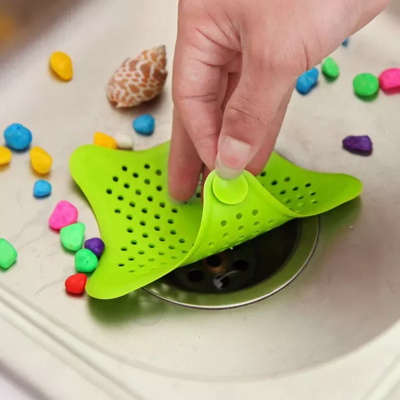 

2022New toilet hair Silicone sucker Kitchen sink bathroom sewer Pentagram Anti-blocking Sink bathroom accessories