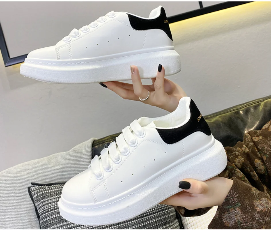 

2023 Women Causal Shoes Pring Brand Spring Designer Wedges White Sneakers Platform Tenis Feminino Trainers Female Walking