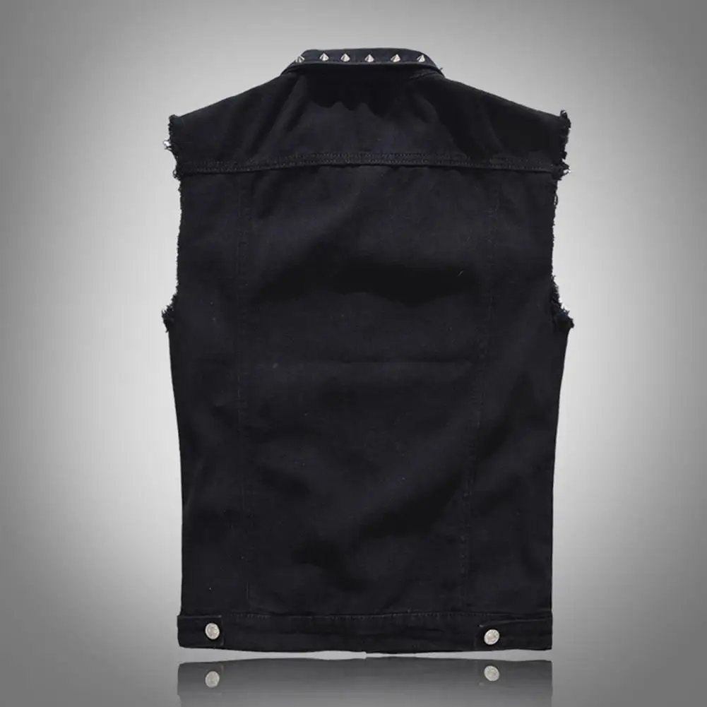 

Cool Casual Turndown Collar Buttons Vest Black Men Vest Coat Lapel for Daily Wear