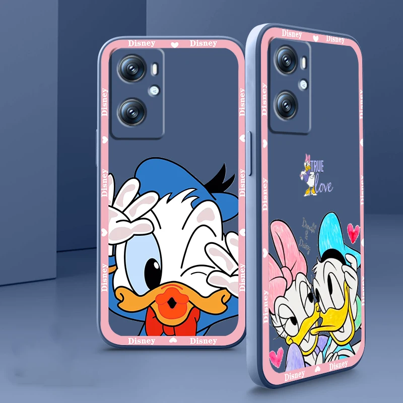 

Disney Donald Duck Cute Phone Case For OPPO Find X5 X3 F21 Lite A96 A94 A93 A77 A76 A74 A72 A57 A53S A16 A9 5G Liquid Rope