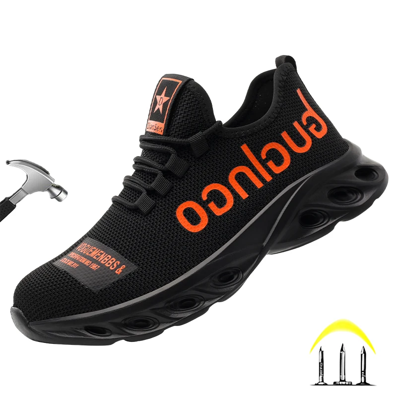 

Diansen New Work Safety Shoes For Men Breathable Steel Toe Cap Work Boots Non Slip Security Shoes Light Male Casual Sneaker