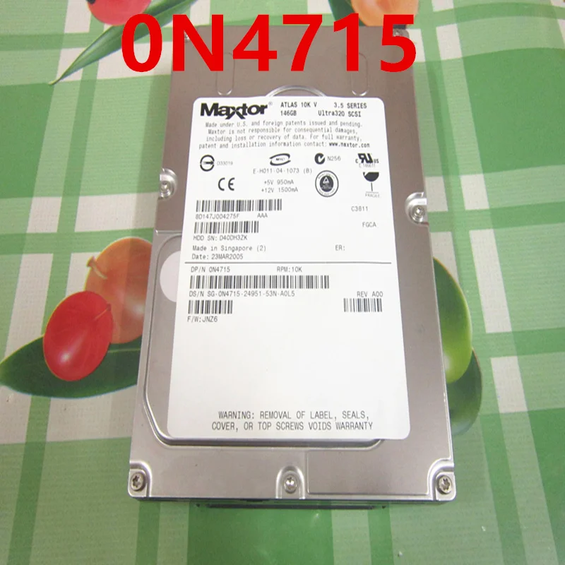 

95% New Original Hard Disk For Maxtor ATLAS 10K V 146GB 3.5" 8MB 80Pin SCSI 10000RPM For 0N4715 N4715